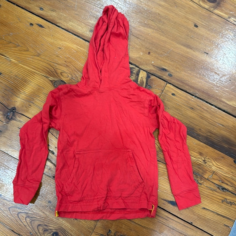 Pact unisex toddler red hooded sweatshirt organic cotton size 18 to 24 months